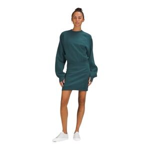 Lululemon Scuba Long-Sleeve Dress Green Jasper Size 0 NWT
